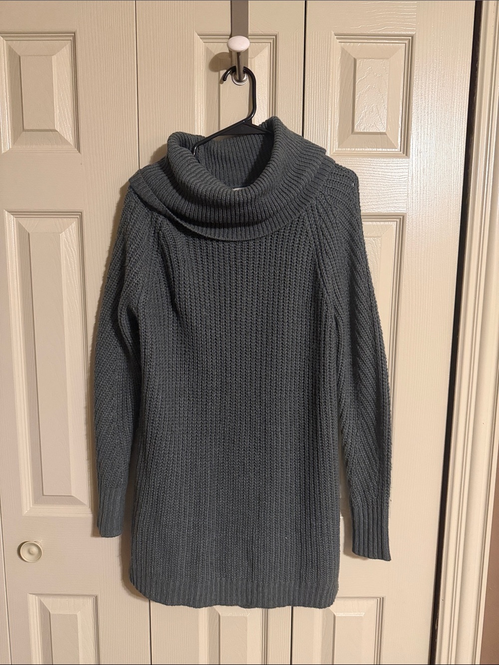 a new day Slate Gray Ribbed Cowl Neck Sweater
